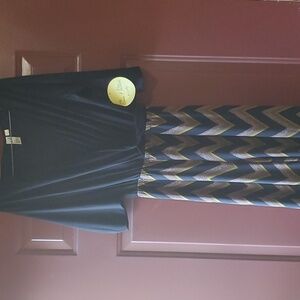 Emma & Michele Black and Gold Asymmetrical Jumpsuit